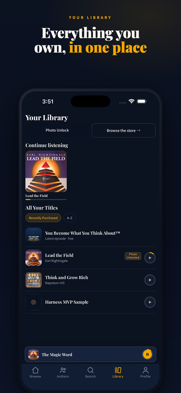 Your whole library, one tap away